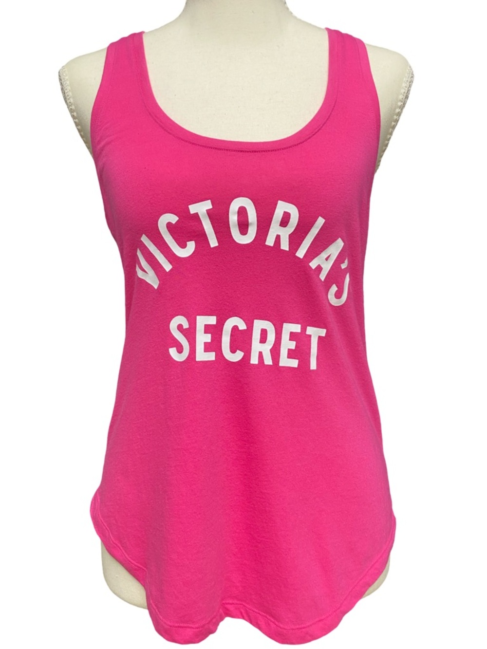 Victoria’s Secret Pink Tank Top XS Racerback Graphic Logo Sleeveless